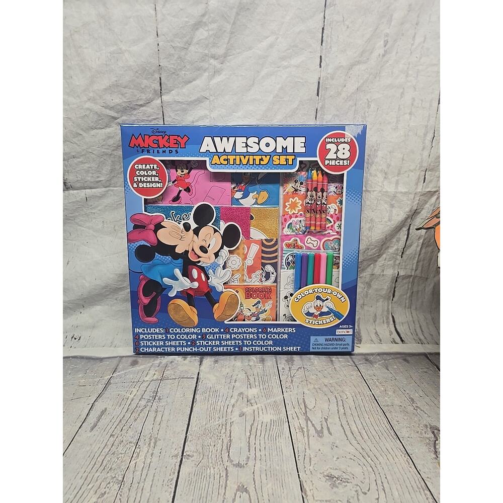 Disney Mickey Mouse Donald Duck Pluto Awesome Activity Set 28 Pieces